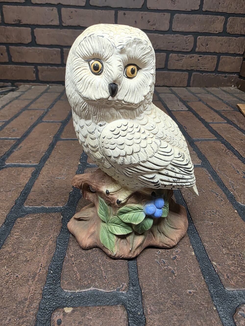 Porcelain Owl Hand Painted Woods Wildlife Bird Forest Figurine 1970s